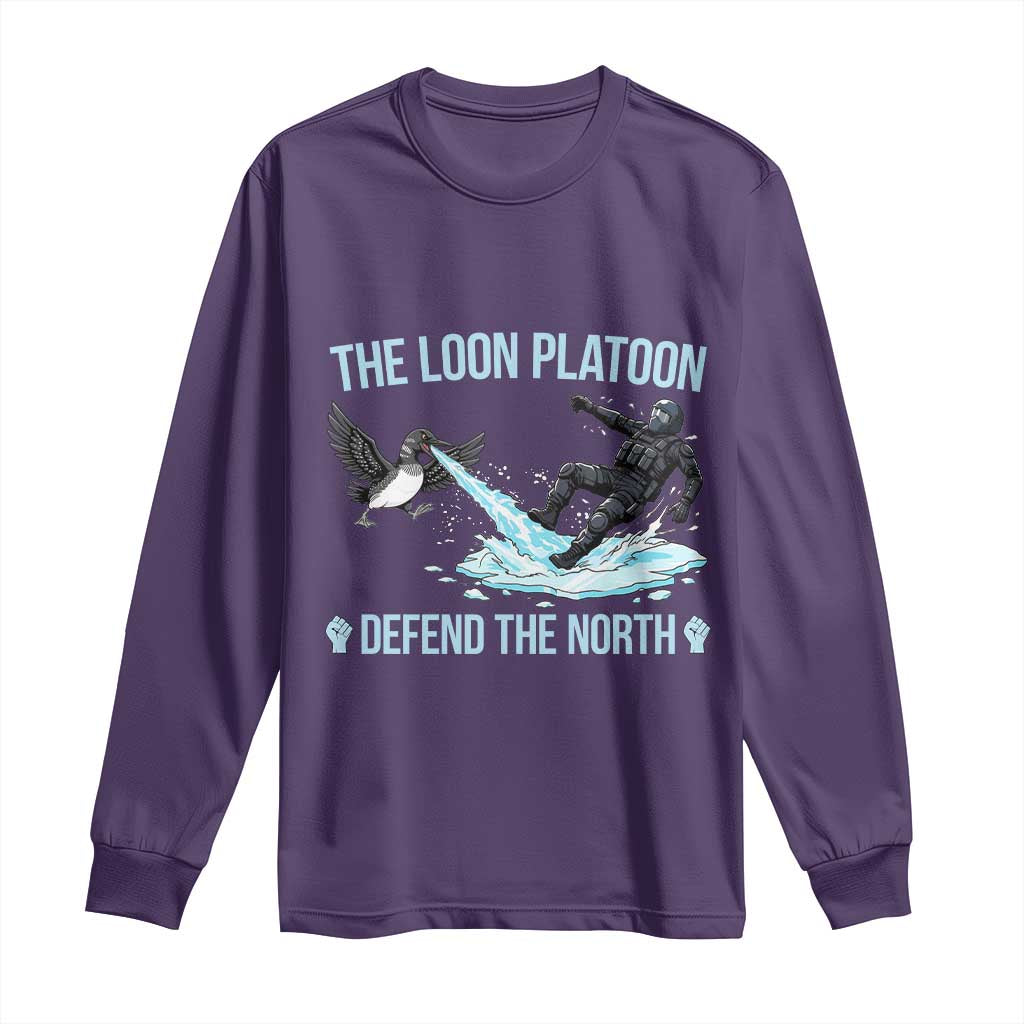 The Loon Platoon Defend The North Long Sleeve Shirt Minnesota State Bird Rebel