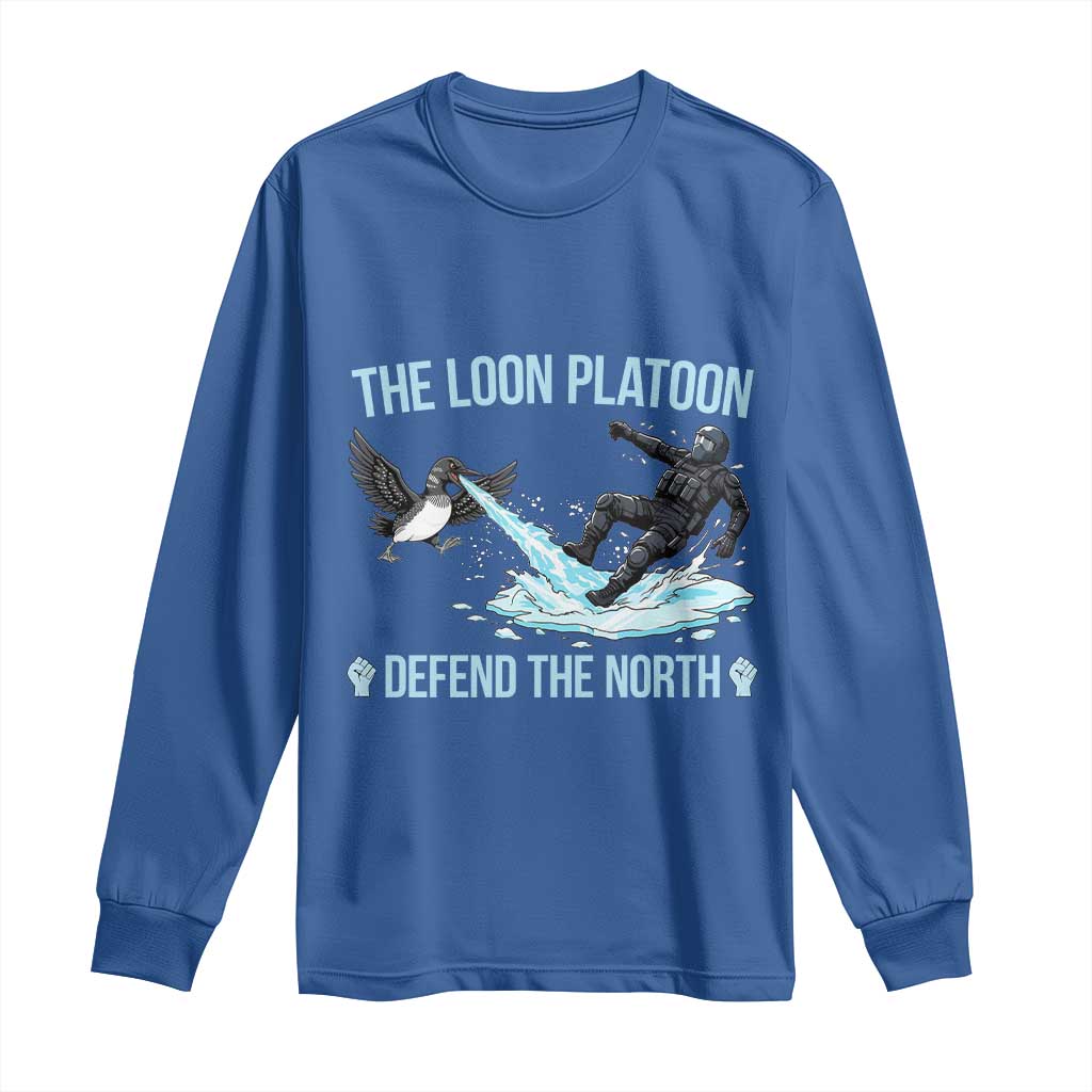 The Loon Platoon Defend The North Long Sleeve Shirt Minnesota State Bird Rebel