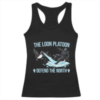 The Loon Platoon Defend The North Racerback Tank Top Minnesota State Bird Rebel