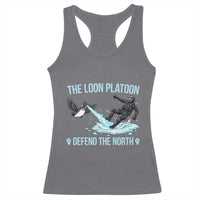 The Loon Platoon Defend The North Racerback Tank Top Minnesota State Bird Rebel