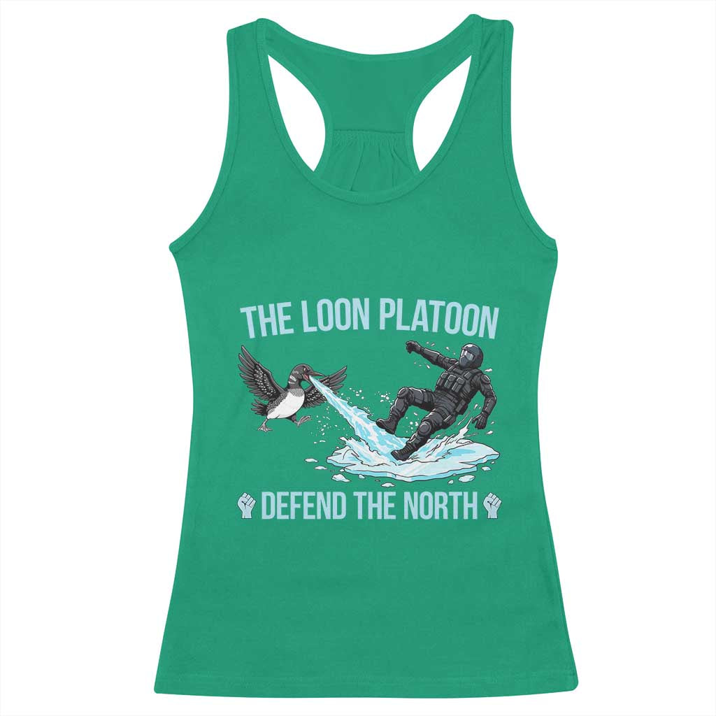 The Loon Platoon Defend The North Racerback Tank Top Minnesota State Bird Rebel