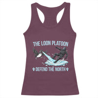 The Loon Platoon Defend The North Racerback Tank Top Minnesota State Bird Rebel