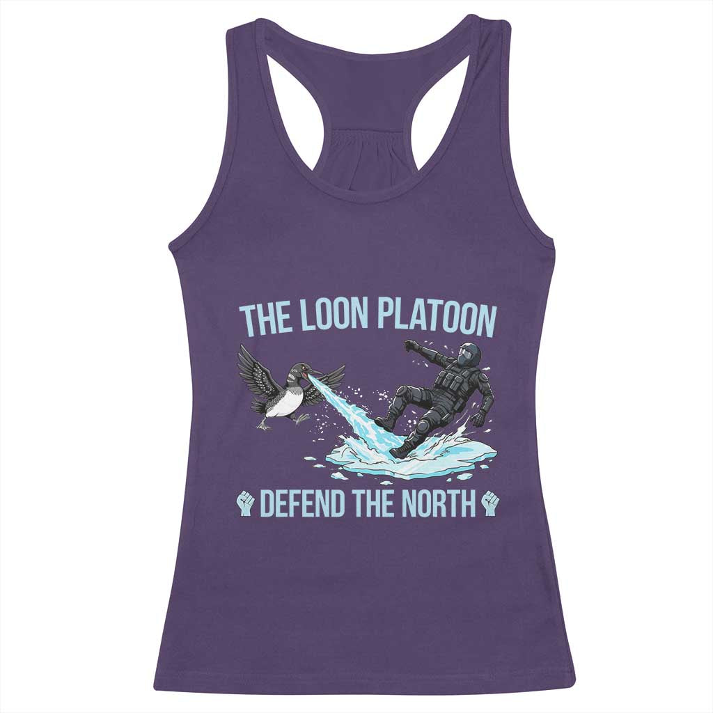 The Loon Platoon Defend The North Racerback Tank Top Minnesota State Bird Rebel