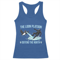 The Loon Platoon Defend The North Racerback Tank Top Minnesota State Bird Rebel