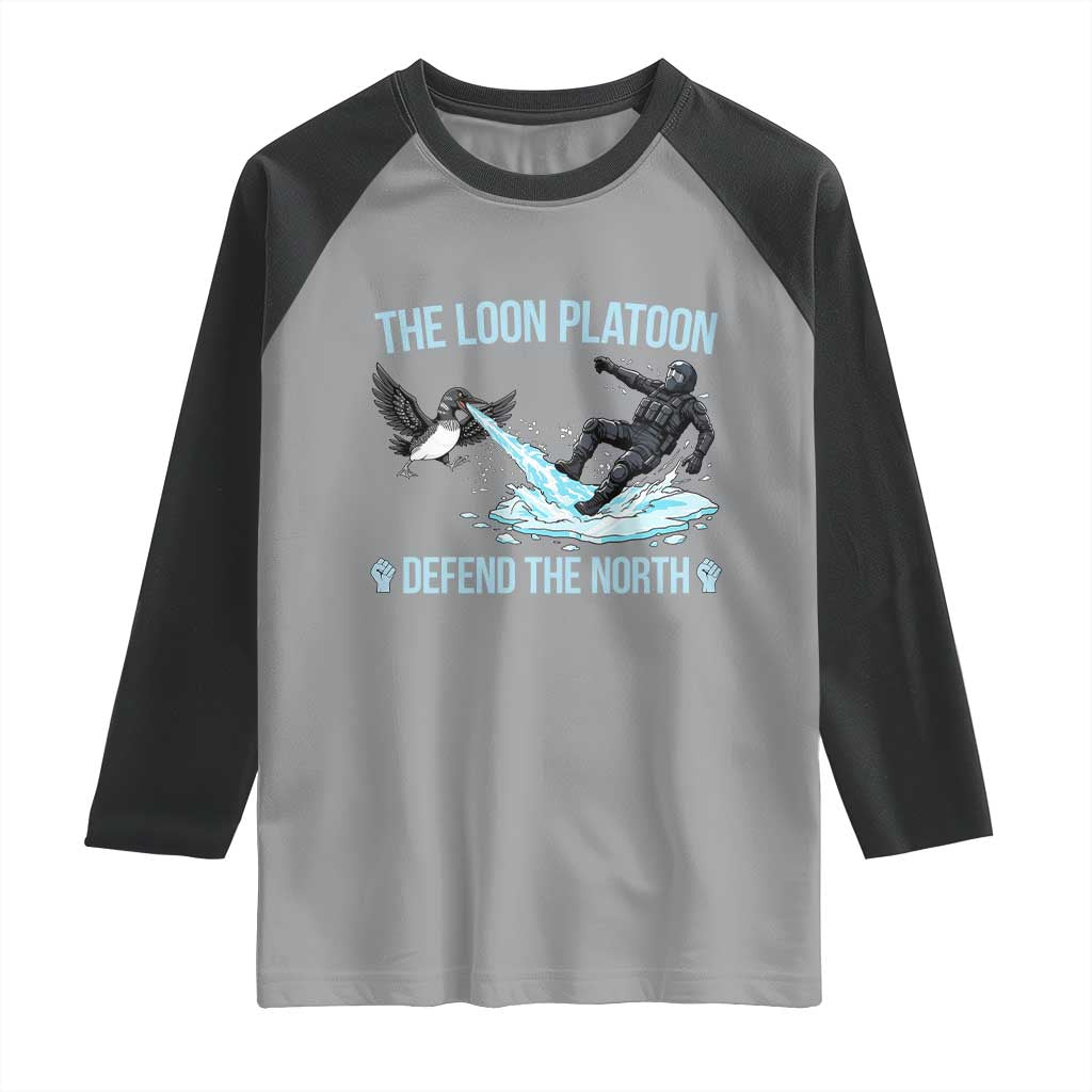 The Loon Platoon Defend The North Raglan Shirt Minnesota State Bird Rebel