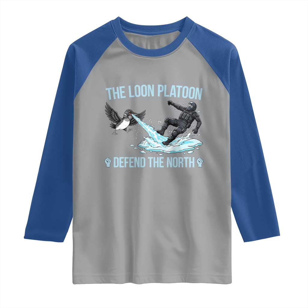 The Loon Platoon Defend The North Raglan Shirt Minnesota State Bird Rebel