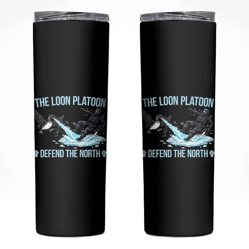 The Loon Platoon Defend The North Skinny Tumbler Minnesota State Bird Rebel