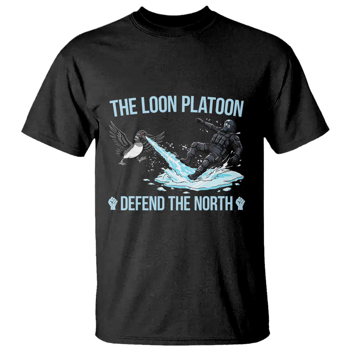 The Loon Platoon Defend The North T Shirt Minnesota State Bird Rebel