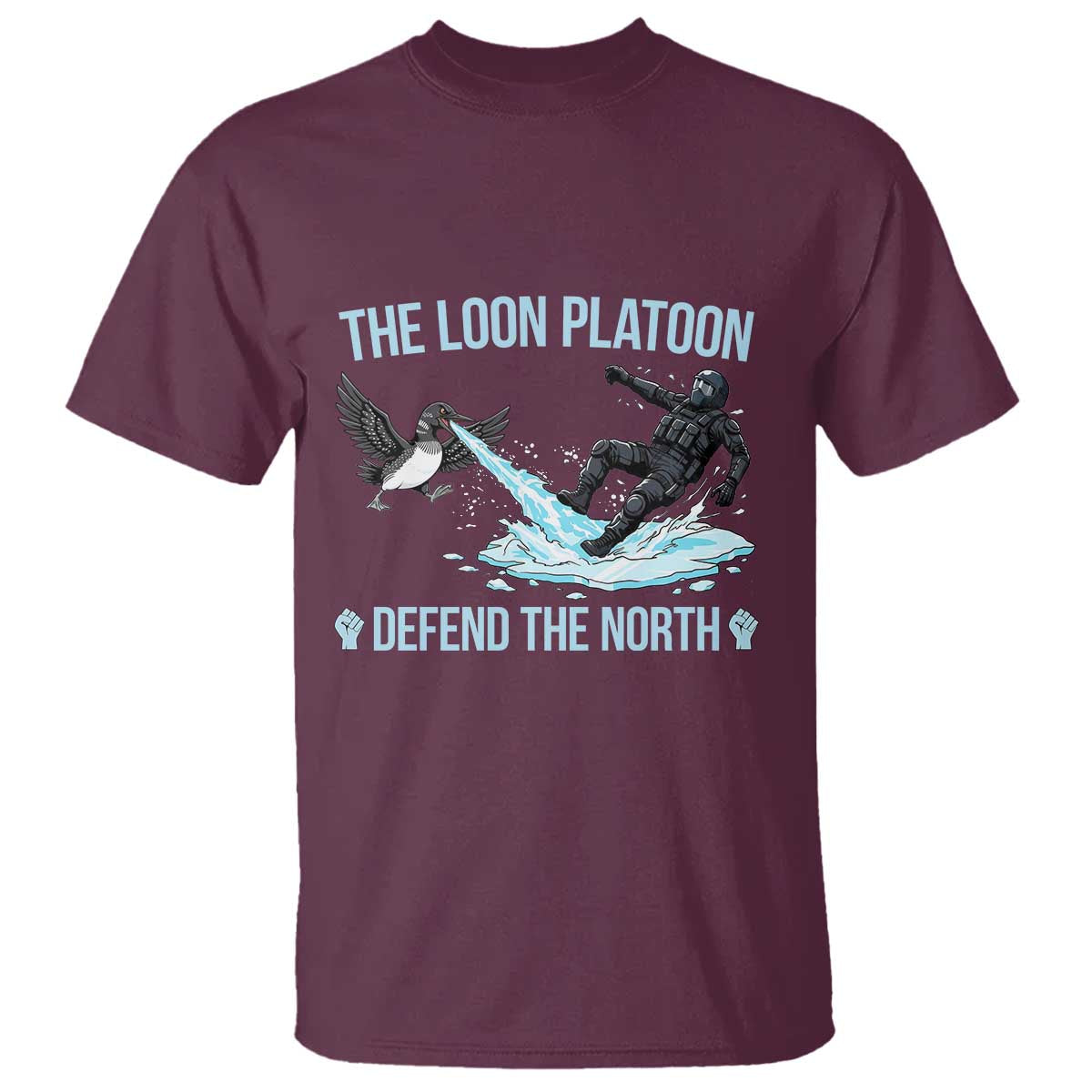 The Loon Platoon Defend The North T Shirt Minnesota State Bird Rebel