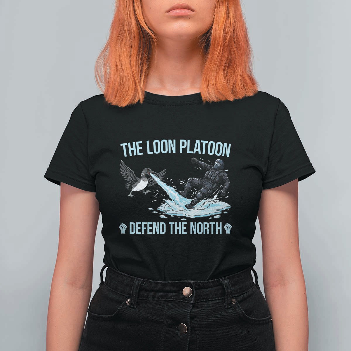 The Loon Platoon Defend The North T Shirt For Women Minnesota State Bird Rebel