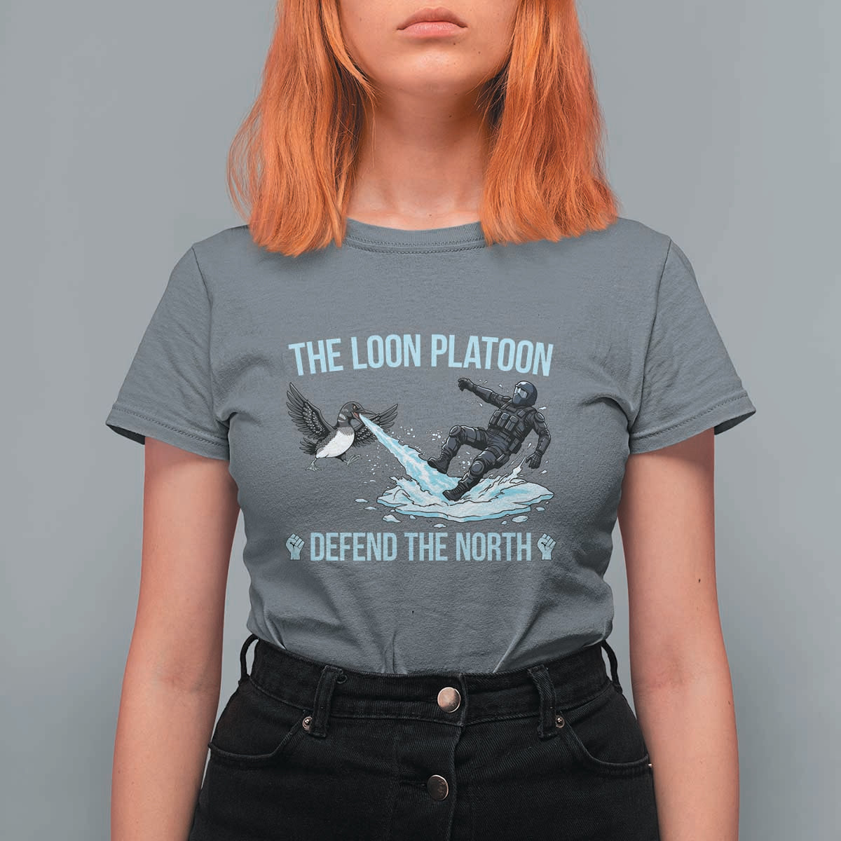 The Loon Platoon Defend The North T Shirt For Women Minnesota State Bird Rebel