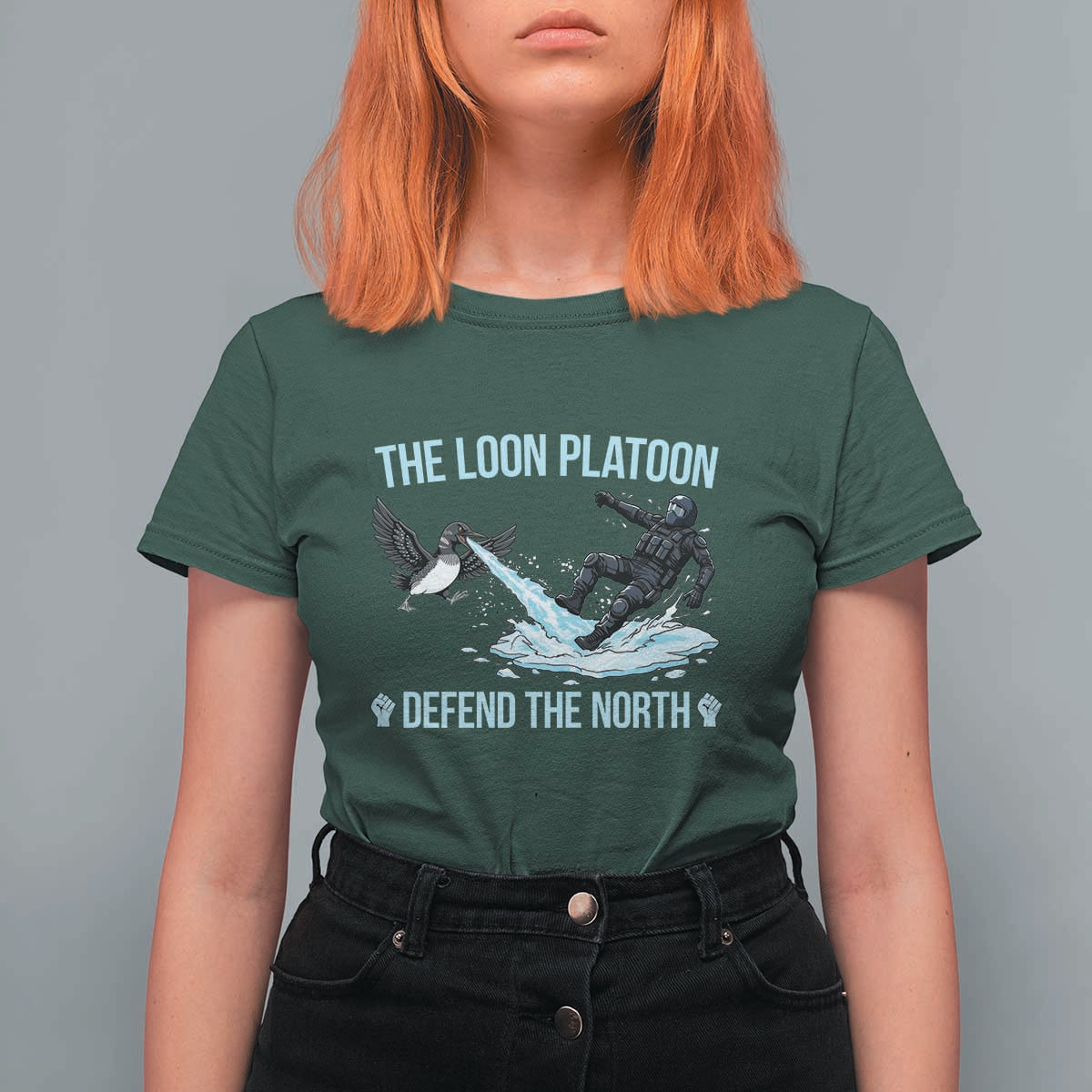 The Loon Platoon Defend The North T Shirt For Women Minnesota State Bird Rebel