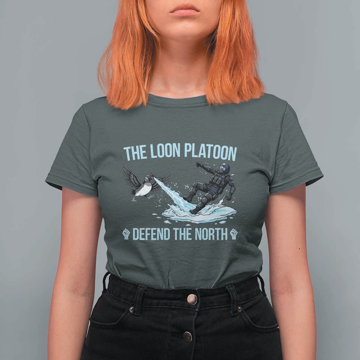 The Loon Platoon Defend The North T Shirt For Women Minnesota State Bird Rebel