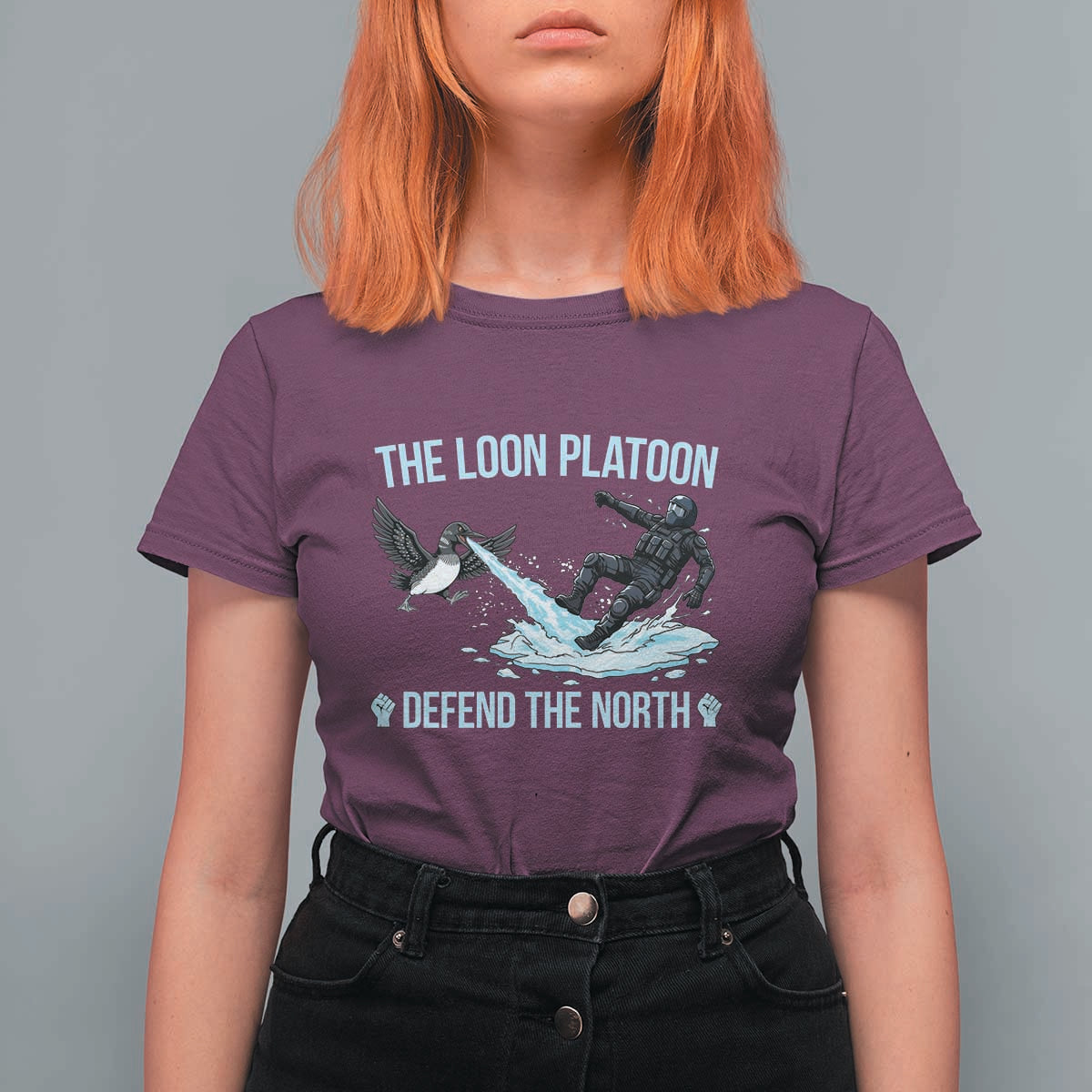 The Loon Platoon Defend The North T Shirt For Women Minnesota State Bird Rebel