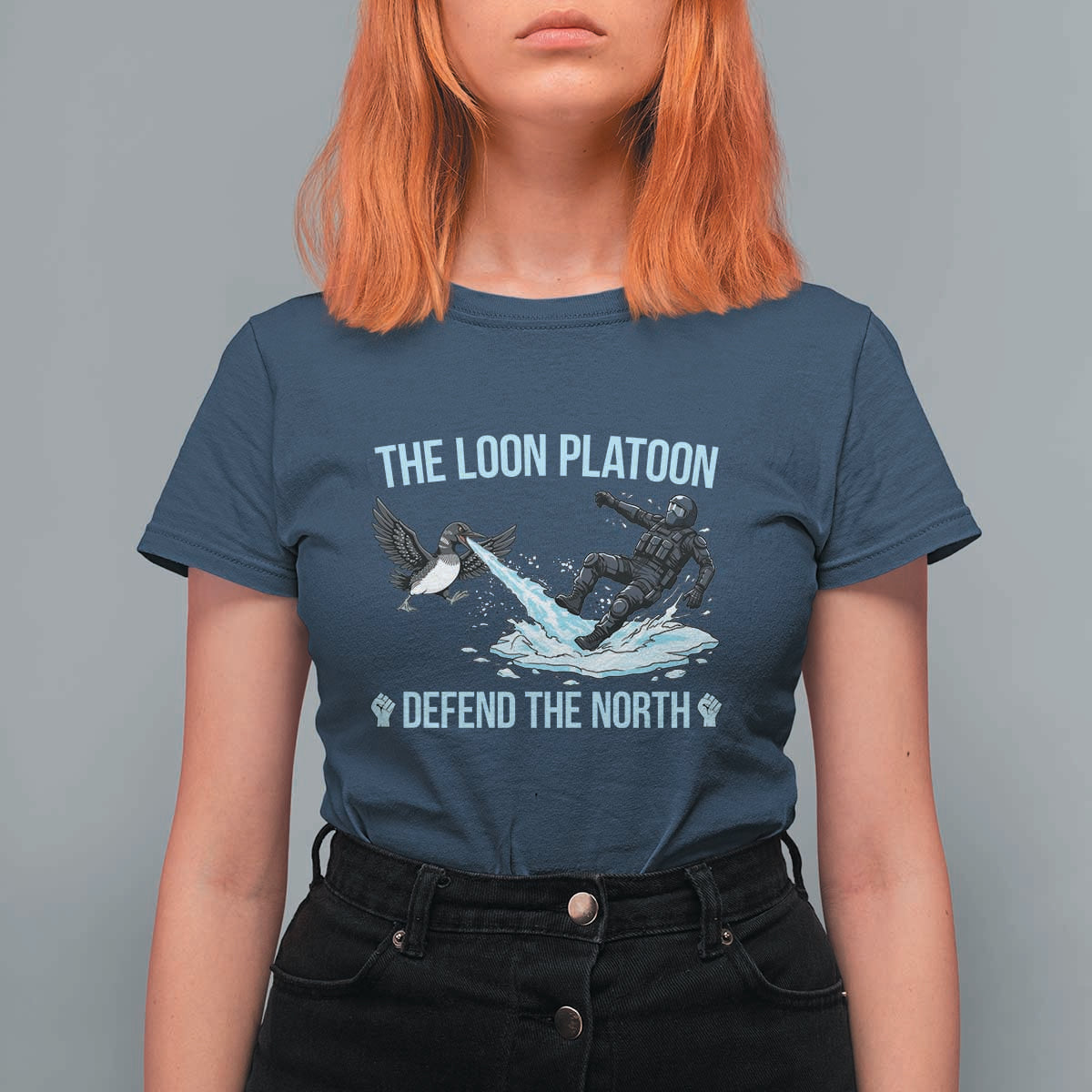 The Loon Platoon Defend The North T Shirt For Women Minnesota State Bird Rebel