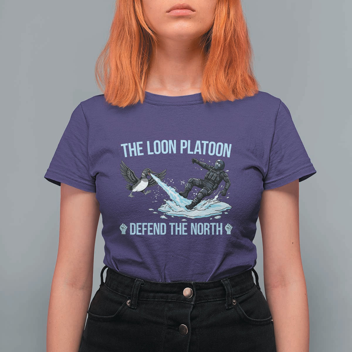 The Loon Platoon Defend The North T Shirt For Women Minnesota State Bird Rebel