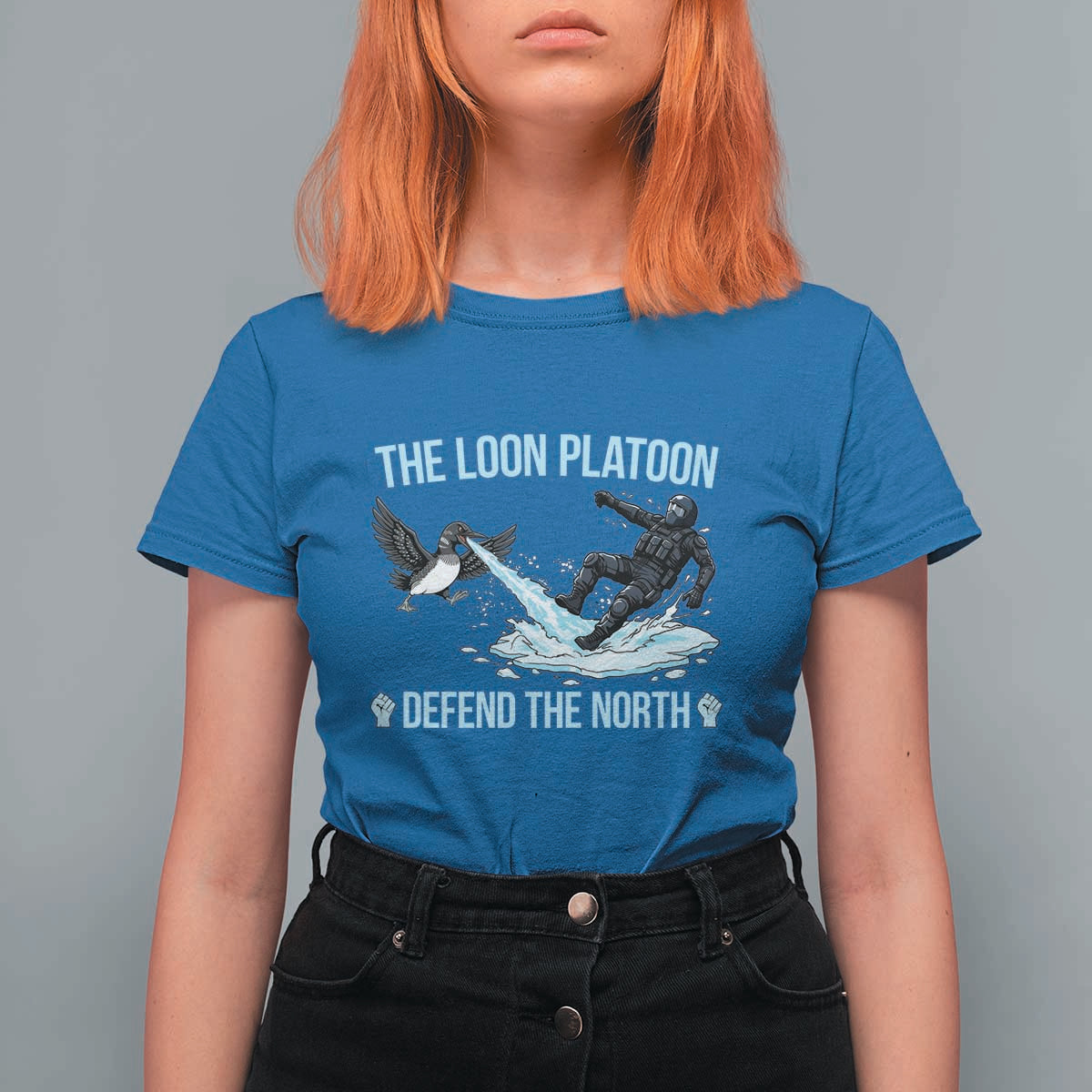 The Loon Platoon Defend The North T Shirt For Women Minnesota State Bird Rebel