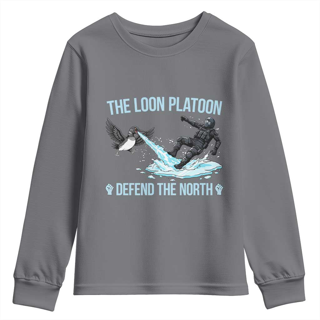 The Loon Platoon Defend The North Youth Sweatshirt Minnesota State Bird Rebel