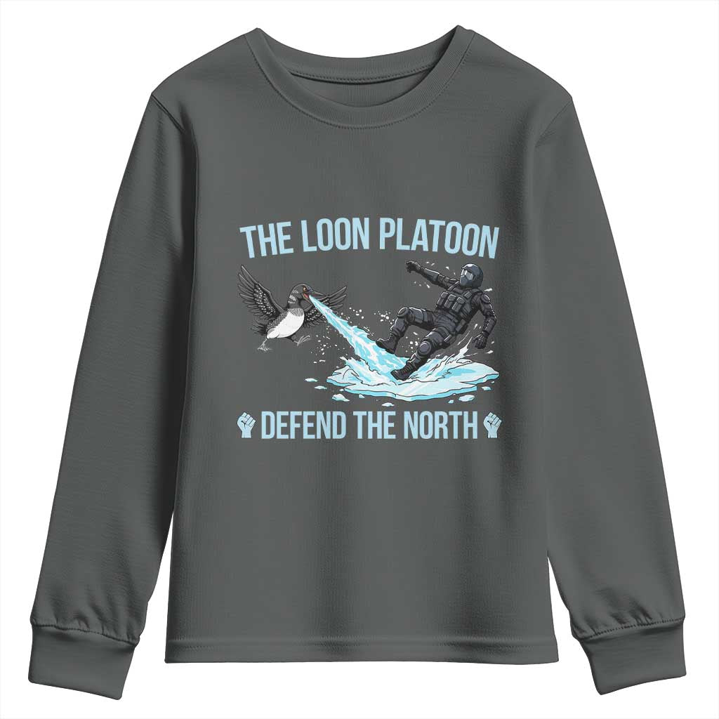 The Loon Platoon Defend The North Youth Sweatshirt Minnesota State Bird Rebel
