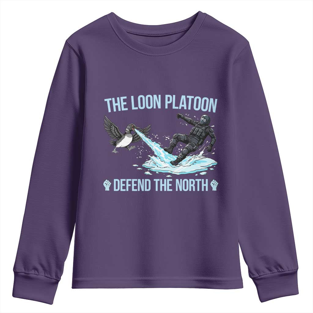 The Loon Platoon Defend The North Youth Sweatshirt Minnesota State Bird Rebel