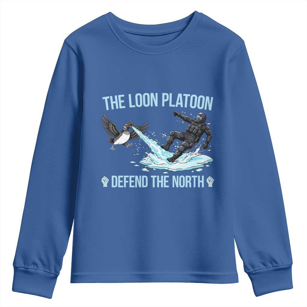 The Loon Platoon Defend The North Youth Sweatshirt Minnesota State Bird Rebel
