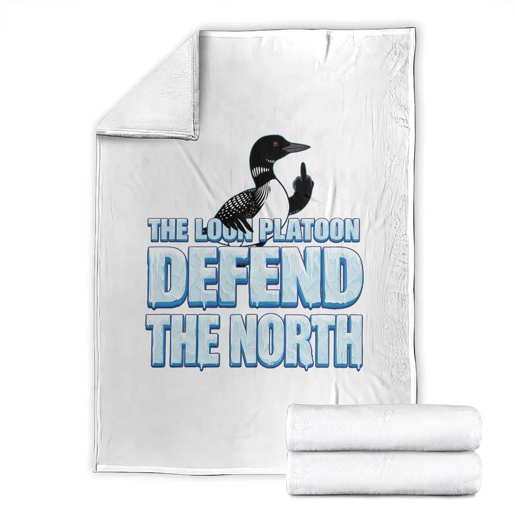 The Loon Platoon Defend The North Throw Blanket MN State Bird Loon Resistance