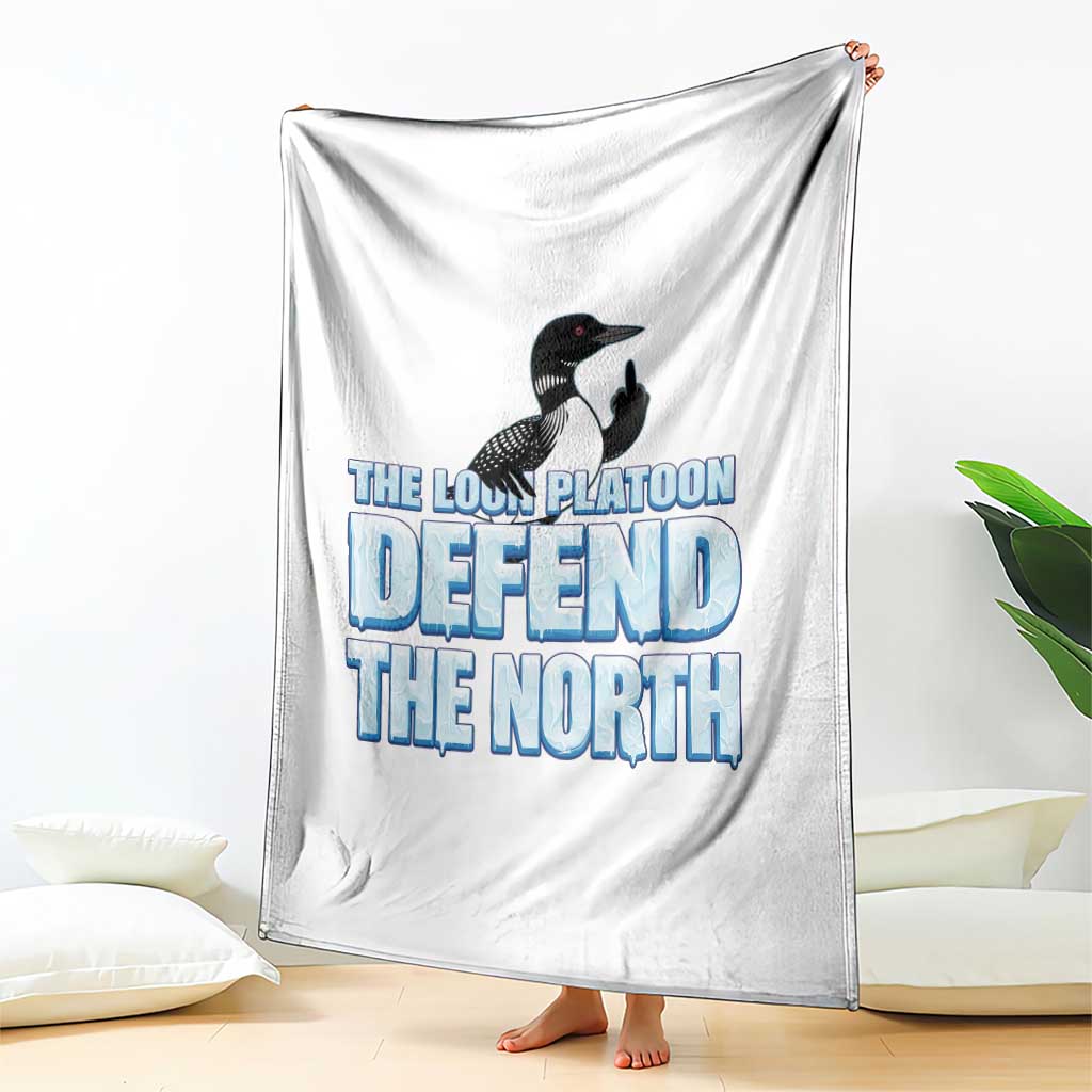 The Loon Platoon Defend The North Throw Blanket MN State Bird Loon Resistance