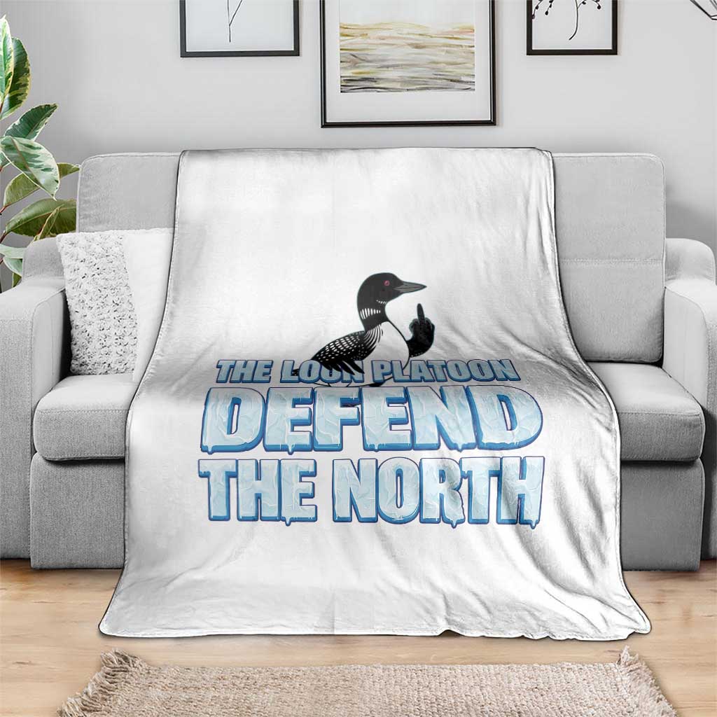 The Loon Platoon Defend The North Throw Blanket MN State Bird Loon Resistance