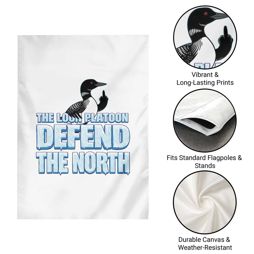 The Loon Platoon Defend The North Garden Flag MN State Bird Loon Resistance