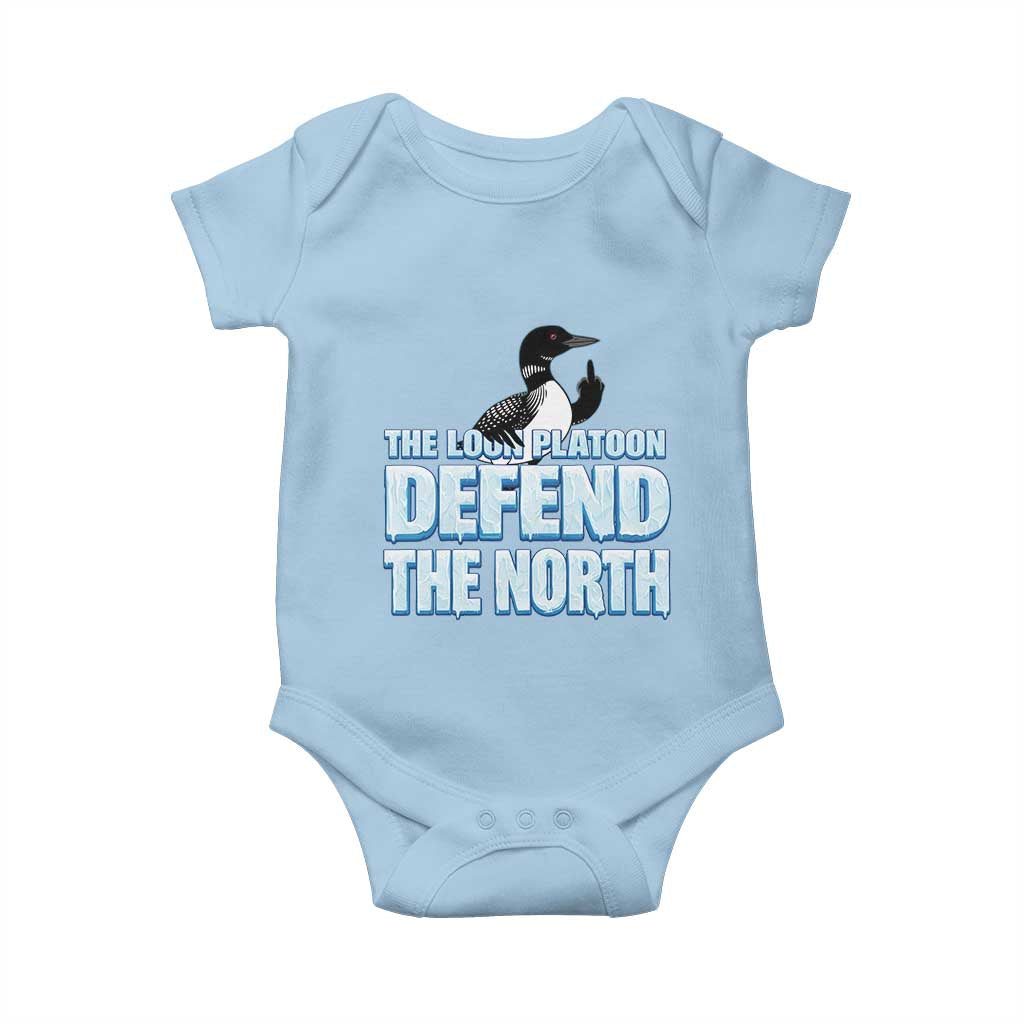 The Loon Platoon Defend The North Baby Onesie MN State Bird Loon Resistance