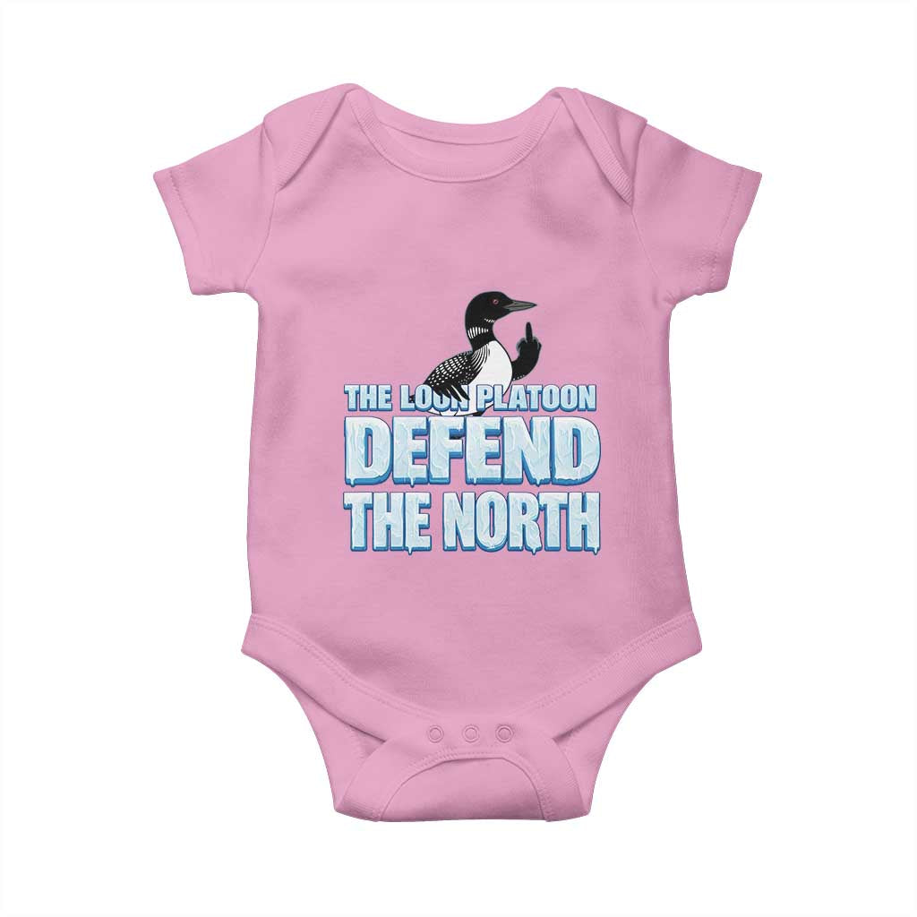 The Loon Platoon Defend The North Baby Onesie MN State Bird Loon Resistance