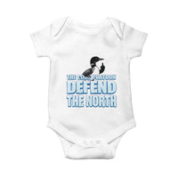 The Loon Platoon Defend The North Baby Onesie MN State Bird Loon Resistance