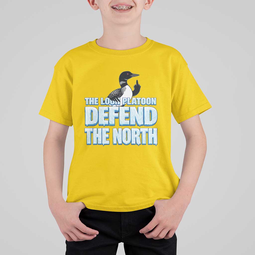The Loon Platoon Defend The North T Shirt For Kid MN State Bird Loon Resistance