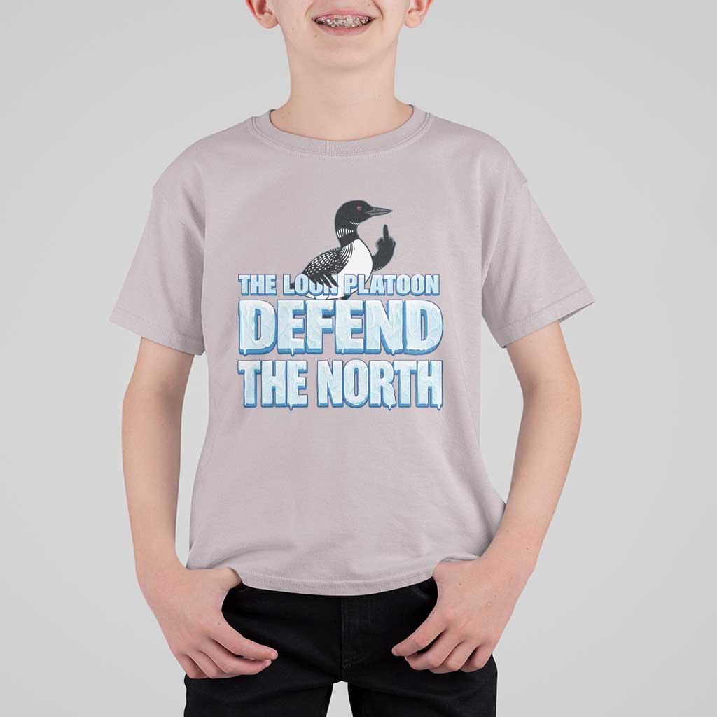 The Loon Platoon Defend The North T Shirt For Kid MN State Bird Loon Resistance
