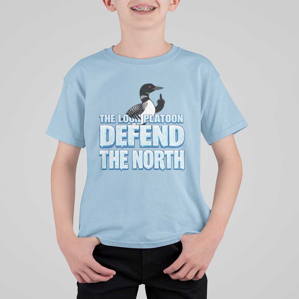 The Loon Platoon Defend The North T Shirt For Kid MN State Bird Loon Resistance