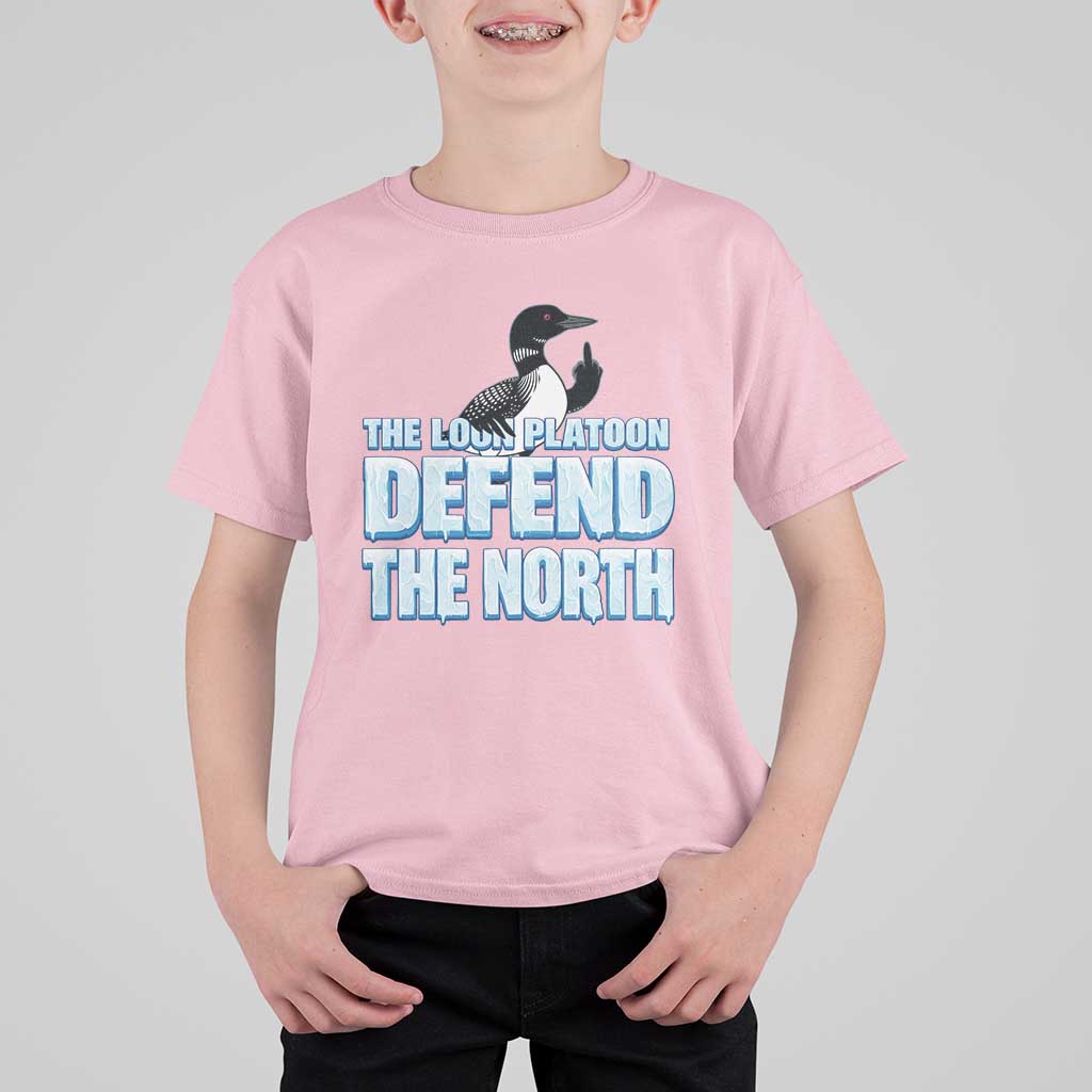 The Loon Platoon Defend The North T Shirt For Kid MN State Bird Loon Resistance