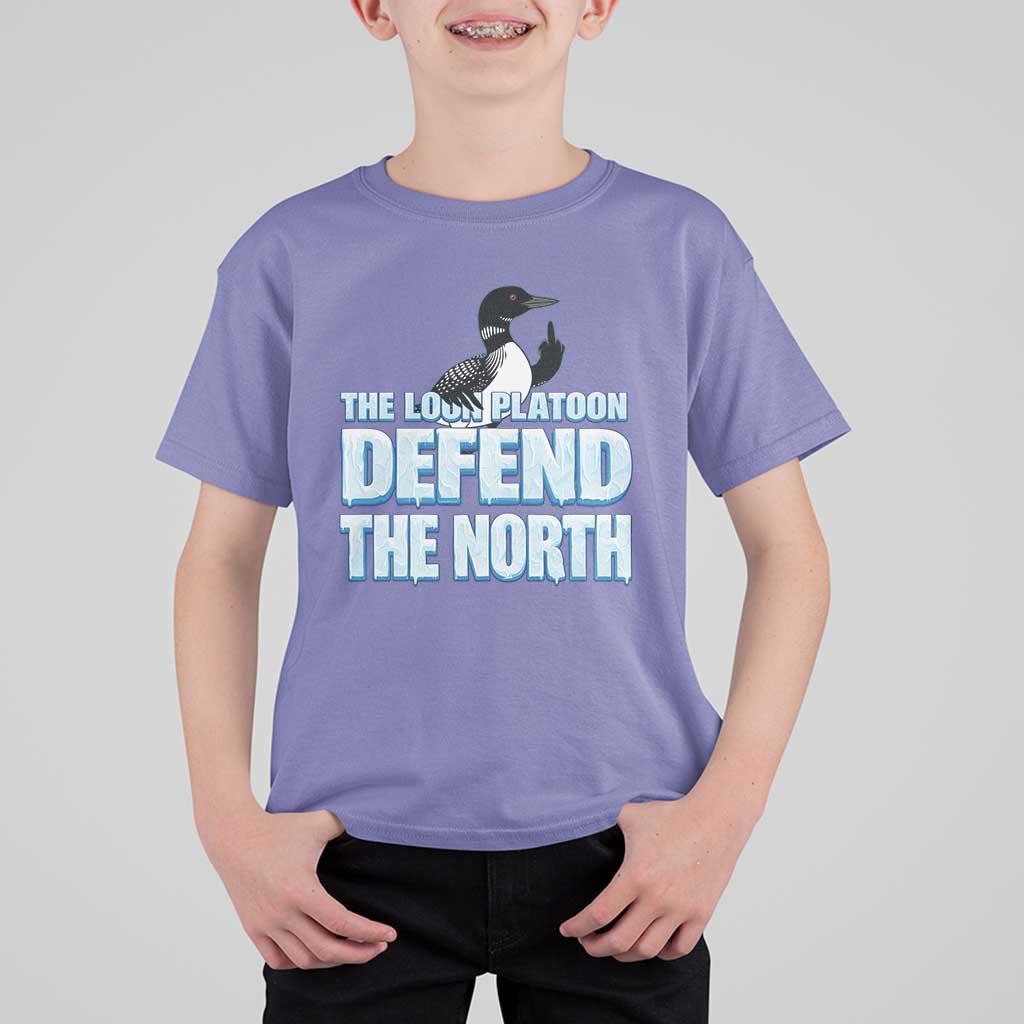 The Loon Platoon Defend The North T Shirt For Kid MN State Bird Loon Resistance