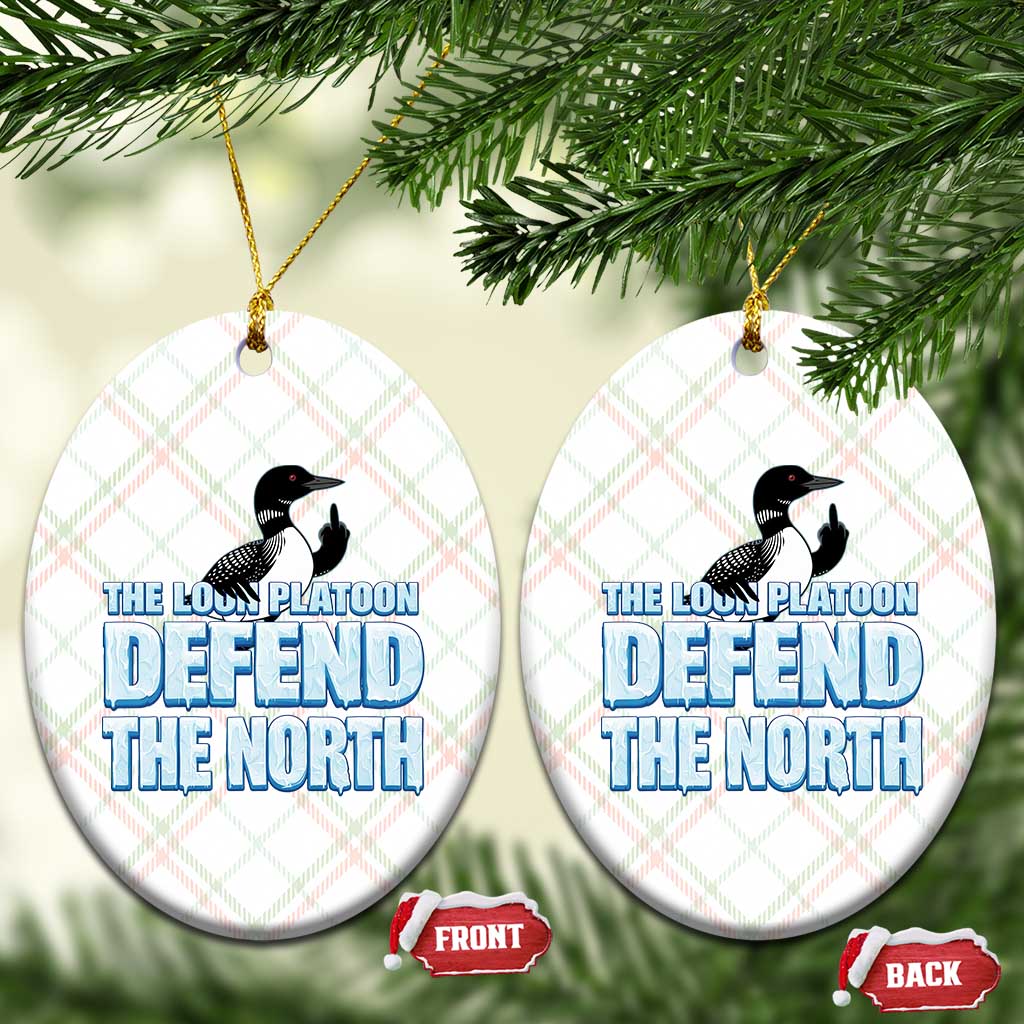 The Loon Platoon Defend The North Ceramic Ornament MN State Bird Loon Resistance