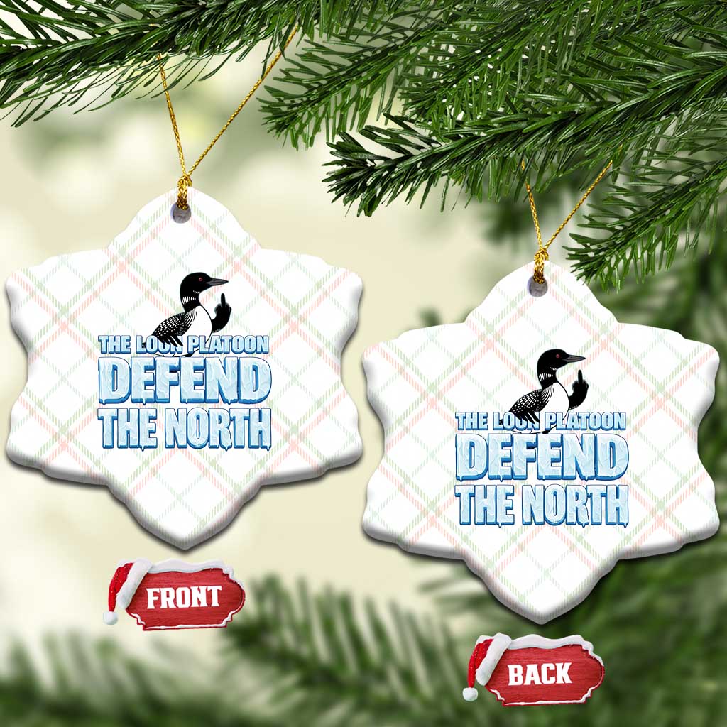 The Loon Platoon Defend The North Ceramic Ornament MN State Bird Loon Resistance