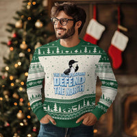 The Loon Platoon Defend The North Ugly Christmas Sweater MN State Bird Loon Resistance