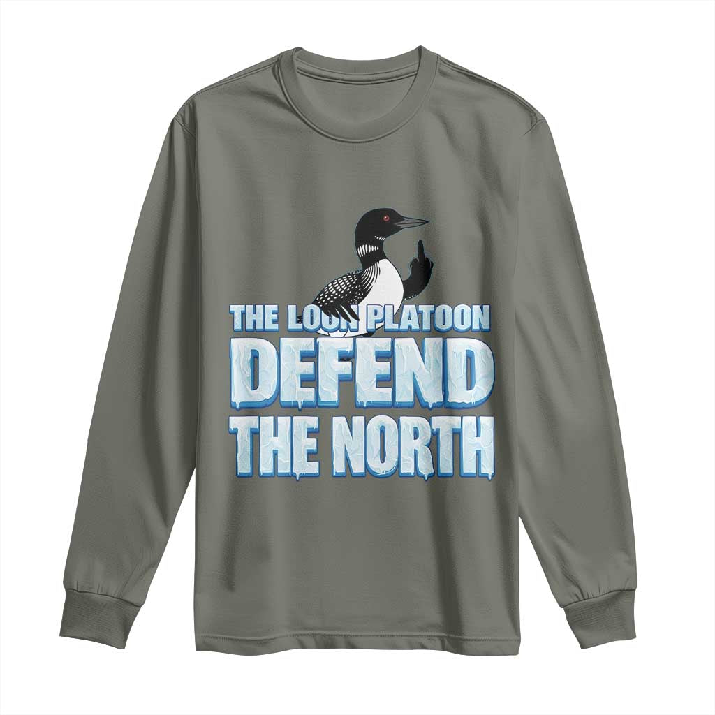 The Loon Platoon Defend The North Long Sleeve Shirt MN State Bird Loon Resistance