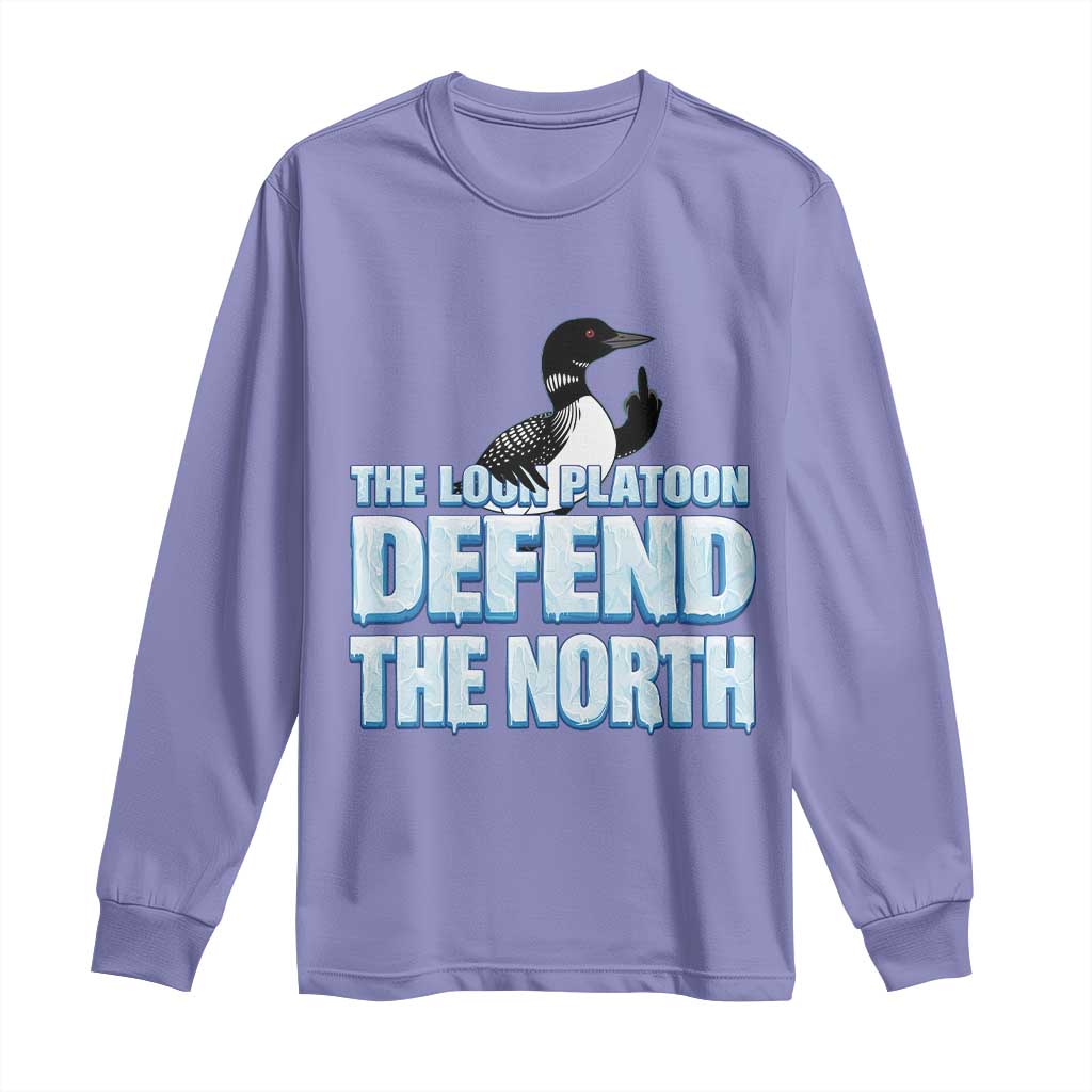 The Loon Platoon Defend The North Long Sleeve Shirt MN State Bird Loon Resistance