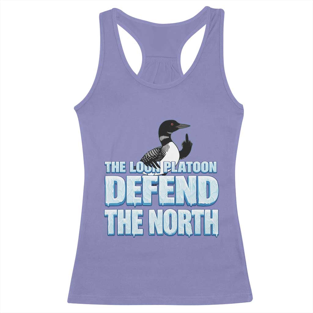 The Loon Platoon Defend The North Racerback Tank Top MN State Bird Loon Resistance