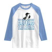 The Loon Platoon Defend The North Raglan Shirt MN State Bird Loon Resistance