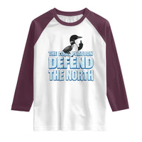 The Loon Platoon Defend The North Raglan Shirt MN State Bird Loon Resistance