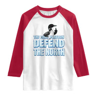 The Loon Platoon Defend The North Raglan Shirt MN State Bird Loon Resistance