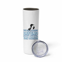 The Loon Platoon Defend The North Skinny Tumbler MN State Bird Loon Resistance