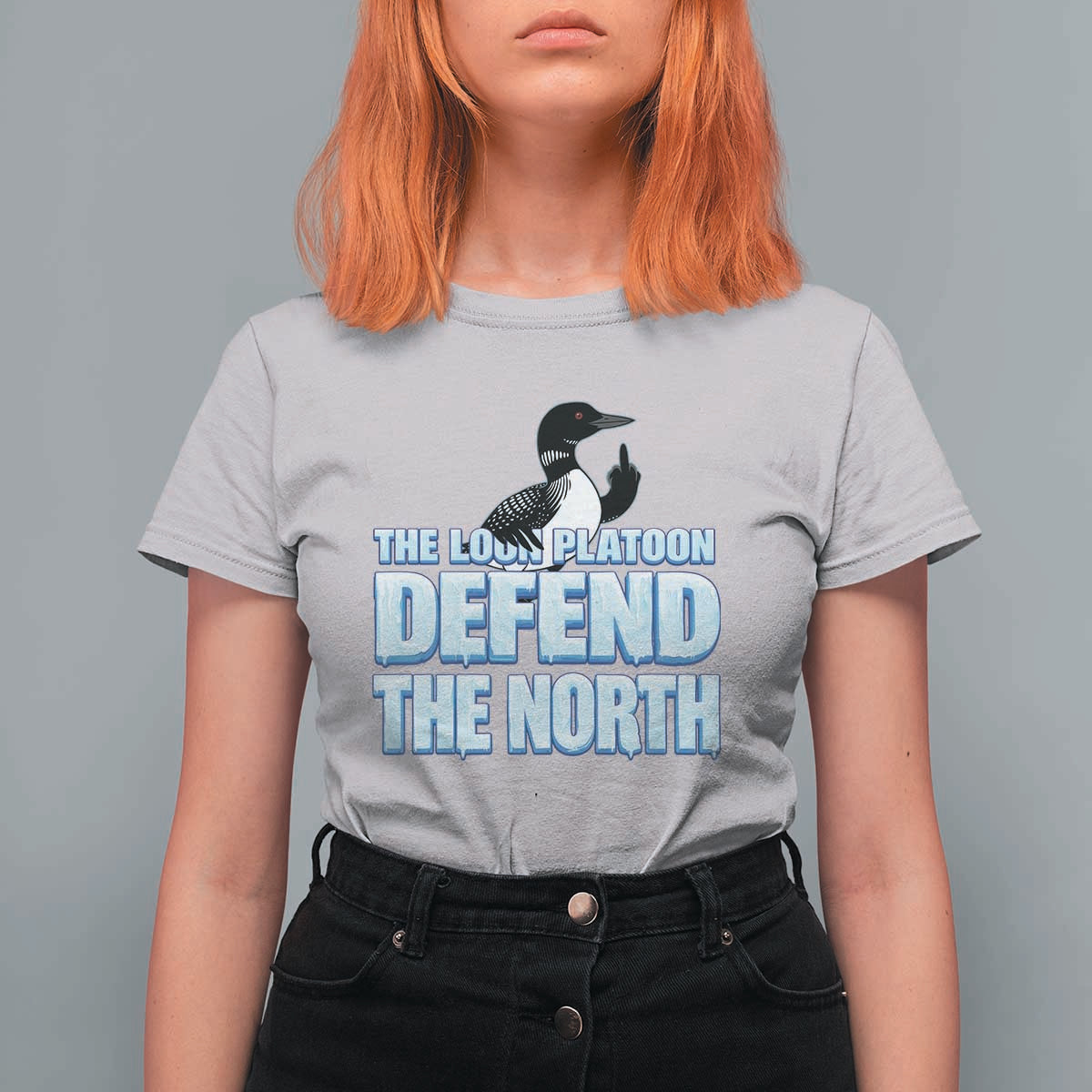 The Loon Platoon Defend The North T Shirt For Women MN State Bird Loon Resistance