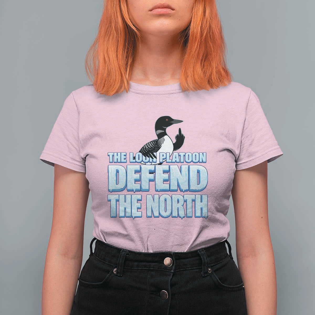 The Loon Platoon Defend The North T Shirt For Women MN State Bird Loon Resistance