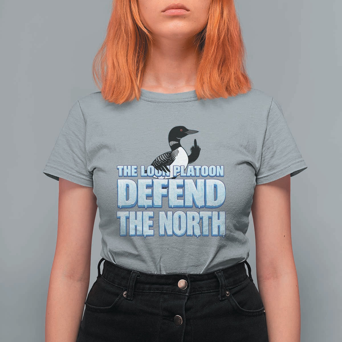 The Loon Platoon Defend The North T Shirt For Women MN State Bird Loon Resistance